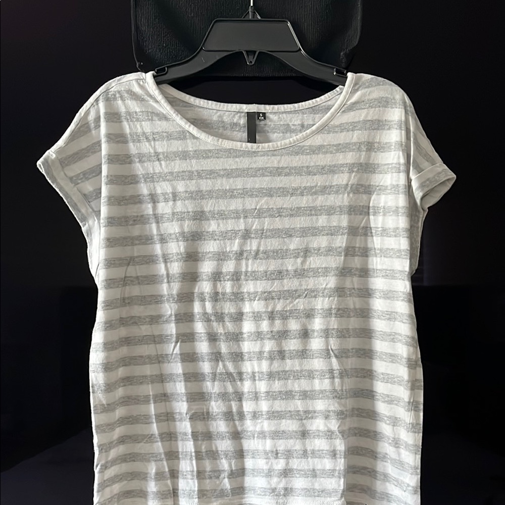 Striped Gray and White Women's Top